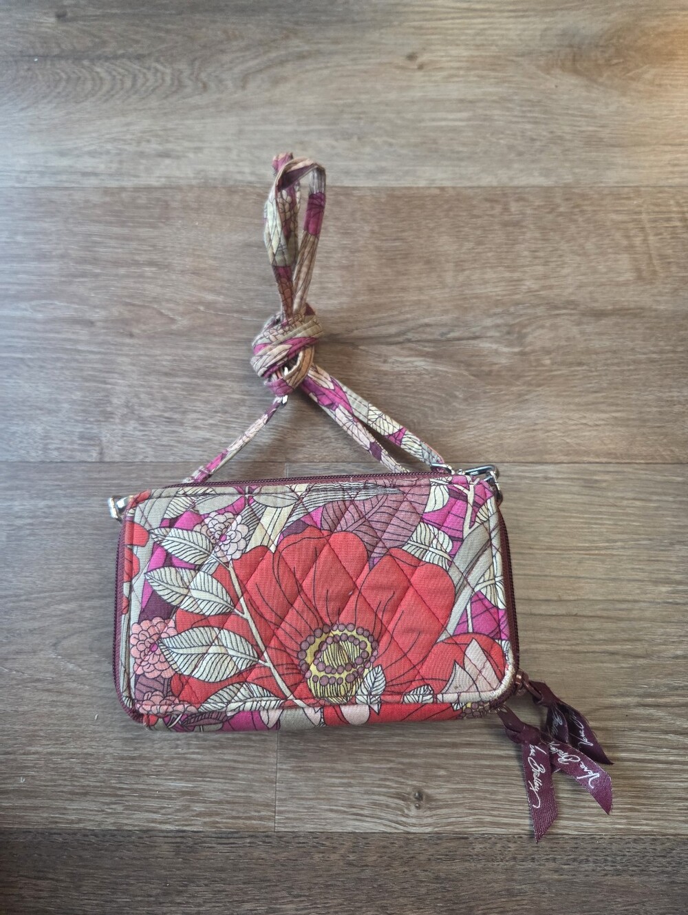 Vera Bradley Floral Quilted Crossbody Wallet Purse Bag Credit Card Slots